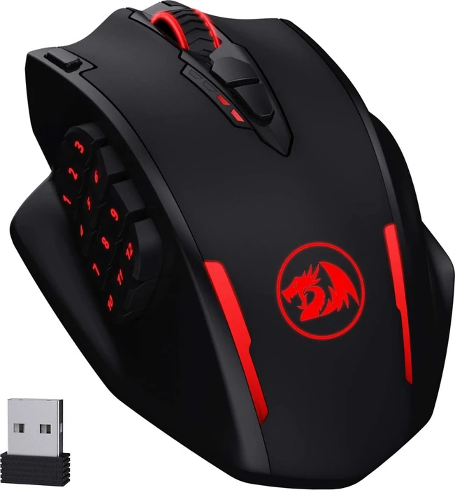 Redragon M913 Impact Elite Wireless RGB MMO schwarz, USB