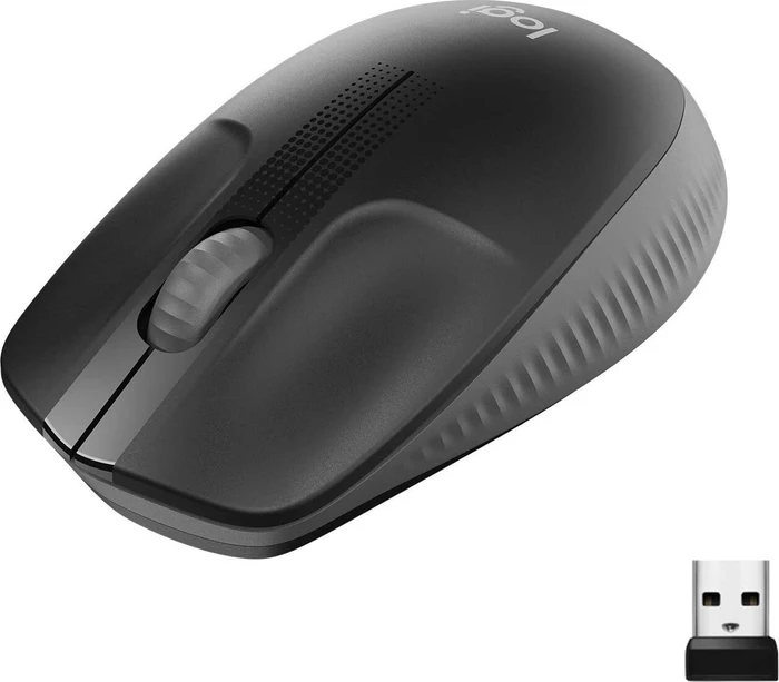 Logitech M190 Full-Size Wireless Mouse dunkelgrau, USB