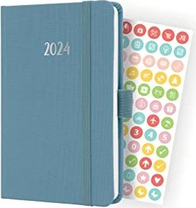 Sigel Jolie Wochenkalender 2024, A6, Hardcover, powder blue, 87 Blatt