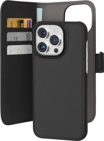 Puro Wallet Detachbale 2 in 1 Case für Apple iPhone 15 Pro schwarz