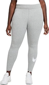 Nike Sportswear Essential Mid-Rise Swoosh Leggings Hose lang grey heather (Damen)