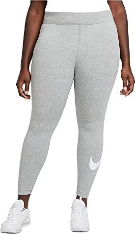 Nike Sportswear Essential Mid-Rise Swoosh Leggings Hose lang grey heather (Damen)