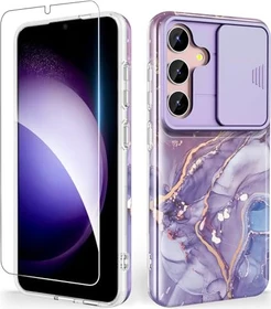 Shedeer Hülle mit Kameraschutz für Samsung Galaxy S24+ violett