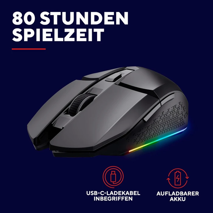 Trust Gaming GXT 1108 Vylax Wireless Illuminated Gaming Mouse schwarz, USB