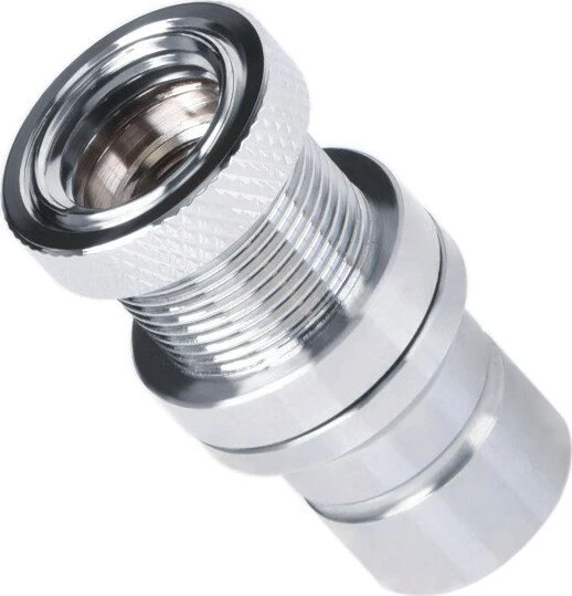 Alphacool Eiszapfen G1/4" IG Schnellverschluss Stecker mit Schottverschraubung, chrome