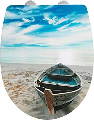 Wenko Boat WC-Sitz mit Absenkautomatik High Gloss blau