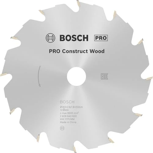 Bosch Professional PRO Construct Wood Kreissägeblatt 12Z, 160x2.6x20mm, 1 Stück