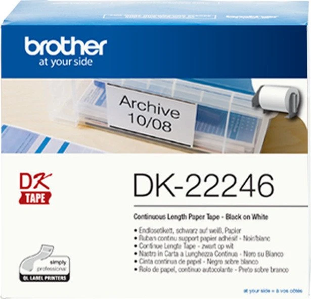 Brother Endlosetiketten DK-22246, 103mm, 30.5m, weiß/schwarz