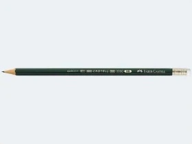 Faber-Castell Castell 9000 mit Radierer Bleistift HB graphit, grün, 12er-Pack