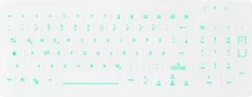 Contour Design Active Key kompakte Hygiene-Tastatur mit Nummernblock, weiß, LEDs grün, vollversiegelt, USB, DE (AK-CB7012F-US-W/GE)