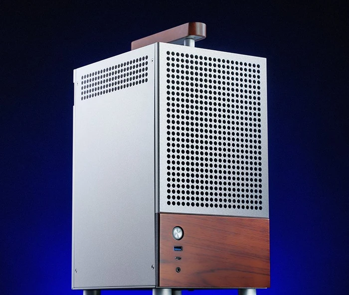Jonsbo T6 Silver, silber/braun, Glasfenster, Mini-ITX