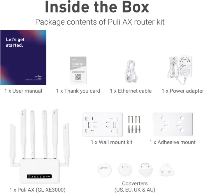 GL.iNet GL-XE3000 Puli AX, 5G, AX3000