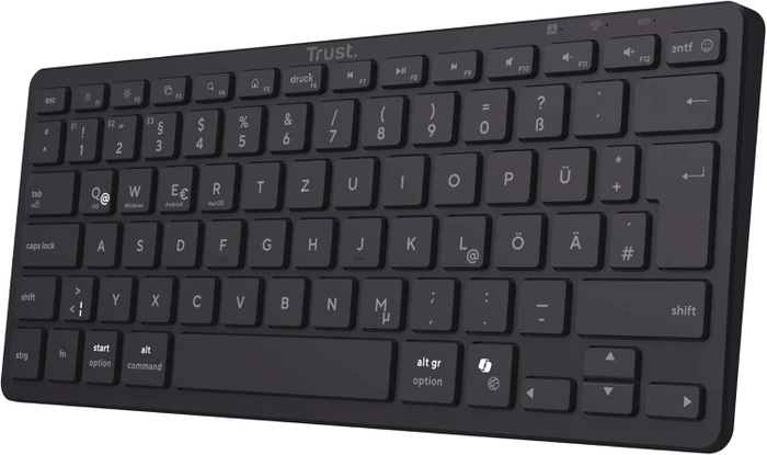 Trust Vira Multi-Device Wireless Keyboard, schwarz, Bluetooth, DE