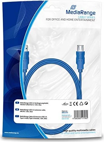 MediaRange USB 3.0 Verlängerung A/A, 1.8m