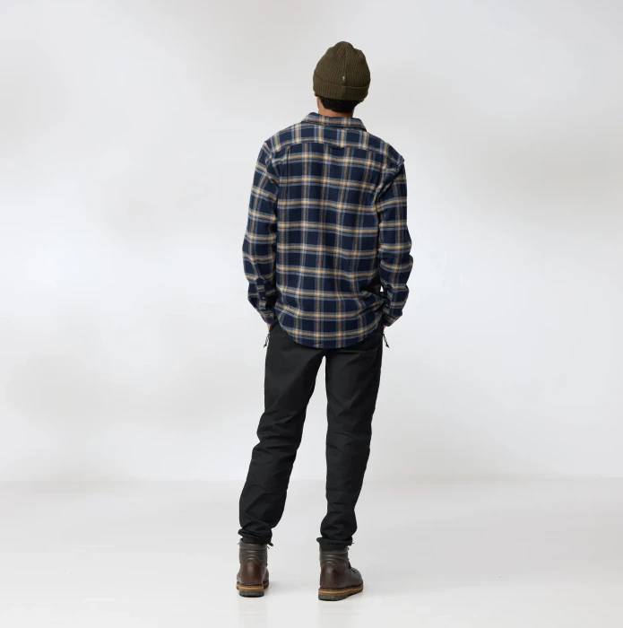 Fjällräven Övik Heavy Flannel Hemd langarm dark navy/buckwheat brown (Herren)