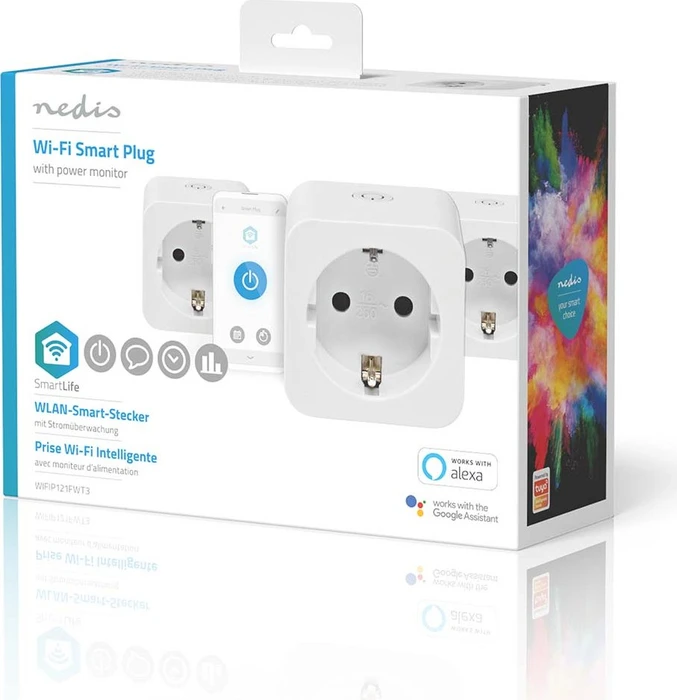 Nedis WLAN Smart-Stecker, 3680W, Typ F, Smart-Steckdose, 3er-Pack