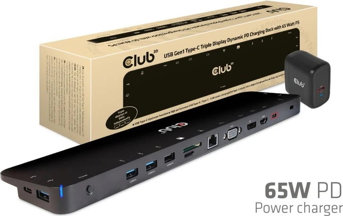 Club 3D Triple Display Dynamic PD Charging Dock 65W, USB-C 3.0 [Buchse]
