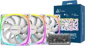 Montech AX120 PWM ARGB weiß, Lüftersteuerung, 120mm, 3er-Pack