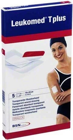 BSN medical Leukomed T Plus Pflaster transparent steril, 10 x 20cm, 5 Stück