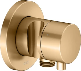 Keuco IXMO 59549 Comfort 3-Wege Ab- und Umstellventil mit Schlauchanschluss und Brausehalter rund messing gebürstet