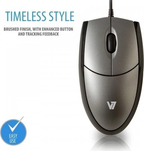 V7 Full Size Optical Mouse silber, USB