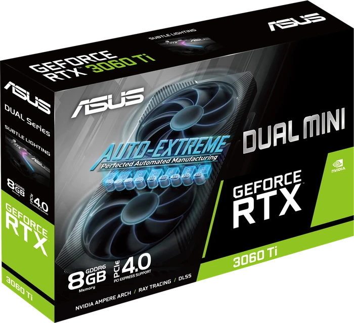 ASUS Dual GeForce RTX 3060 Ti Mini, DUAL-RTX3060TI-8G-MINI, 8GB GDDR6, HDMI, 3x DP