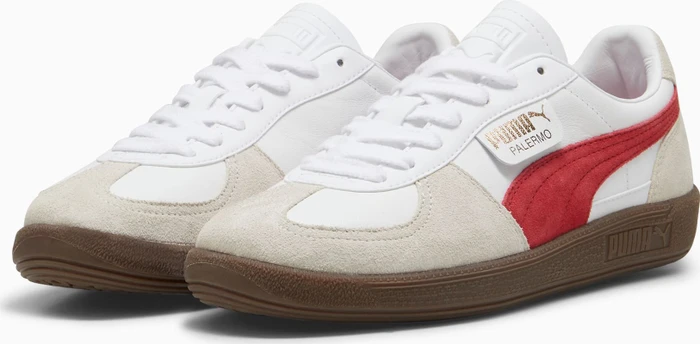 Puma Palermo Leather puma white/vapor gray/club red