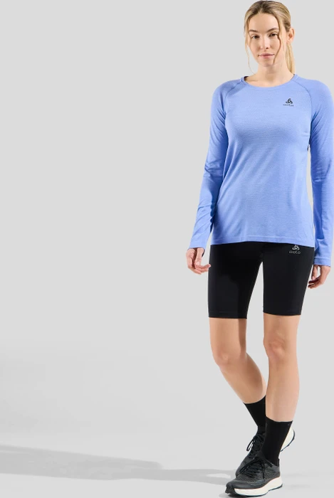 Odlo Essential Seamless Funktionsshirt langarm persian jewel melange (Damen)