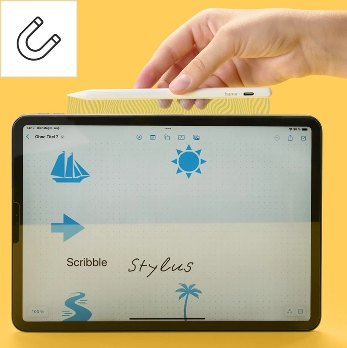Hama Aktiver Eingabestift "Scribble" für Apple iPads, weiß