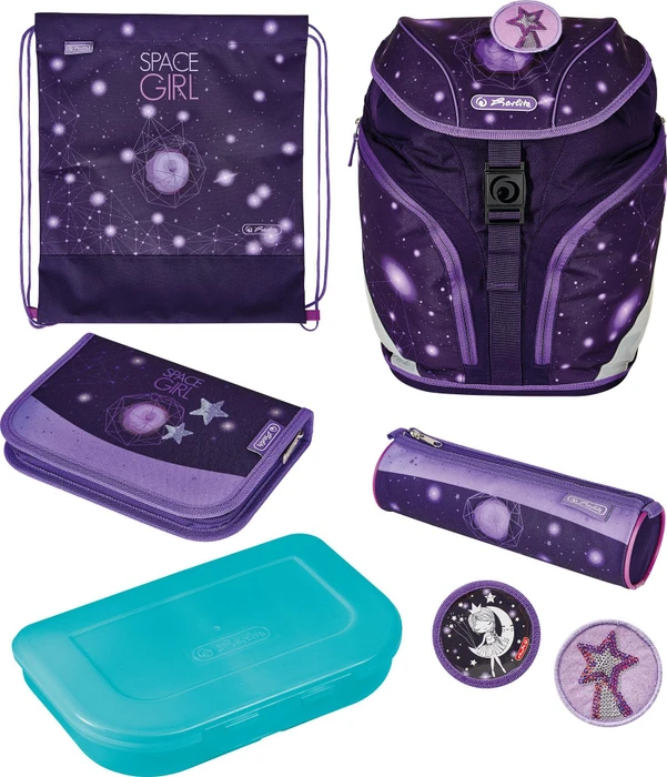 Herlitz SoftLight Plus Space Girl Schultaschen-Set, 6-tlg.