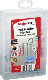 fischer EasyDIY Box Neue Wohnung Schrauben/Dübel-Sortiment inkl. Werkzeugbox, 76 Stück
