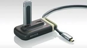 Belkin USB 2.0 Plus Hub 4-port braun/creme