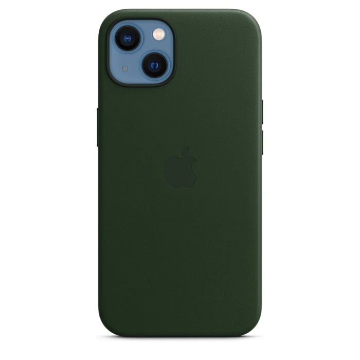 Apple Leder Case mit MagSafe für iPhone 13 schwarzgrün