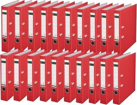 Leitz Qualitäts Ordner 2-Ring 180° Plastik, 50mm, A4, rot, 20er-Pack