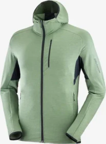 Salomon Essential Lightwarm Hooded Jacke laurel wreath/deep black (Herren)