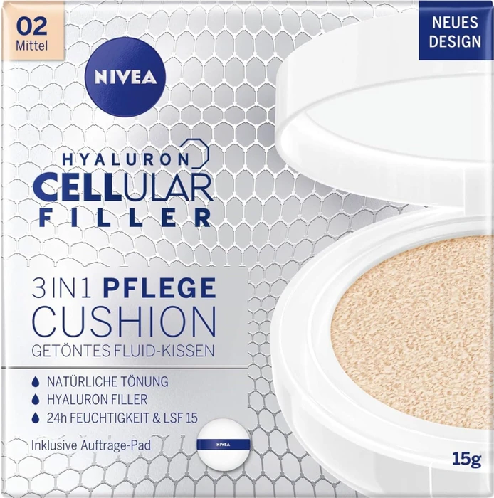 Nivea Hyaluron Cellular Filler 3in1 Pflege Cushion 02 mittel LSF15, 15g