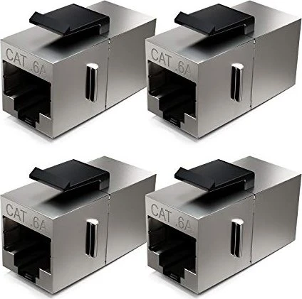 deleyCON Keystone Modul RJ-45 Modularkupplung, Cat6a, 4er-Pack