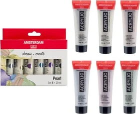 Royal Talens Amsterdam Pearl Acrylfarben, 12 Farben, 12ml