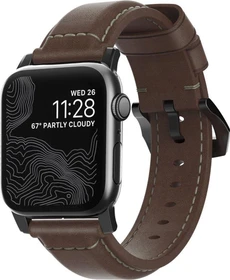 Nomad Traditional Strap Black Hardware für Apple Watch 42mm/44mm braun