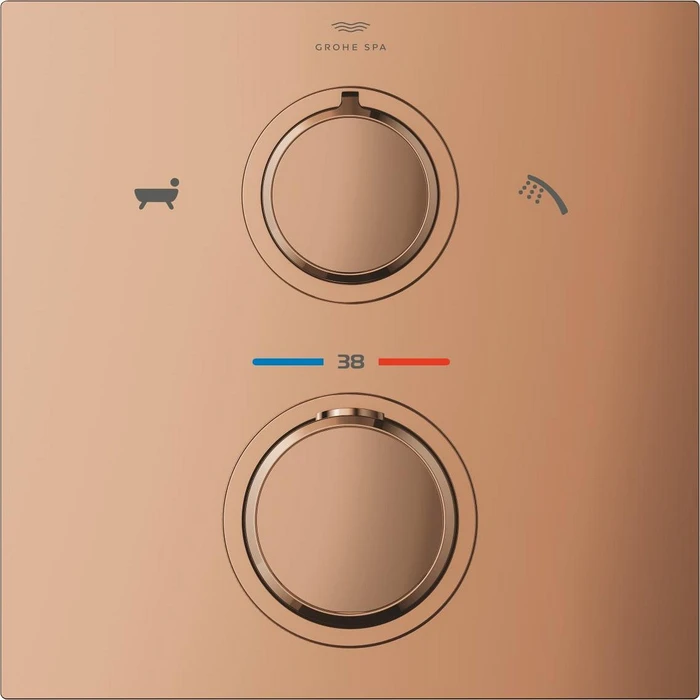 Grohe Allure Thermostat-Wannenbatterie mit integrierter 2-Wege-Umstellung warm sunset
