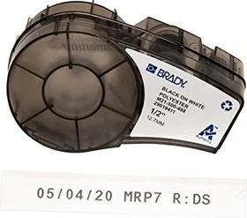 Brady Polester White Matte Beschriftungsband, 12.7mm, schwarz/weiß