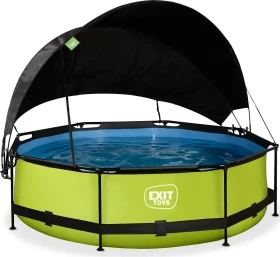 Exit Toys Lime Frame Pool mit Filterpumpe und Sonnenschutz rund 300x76cm