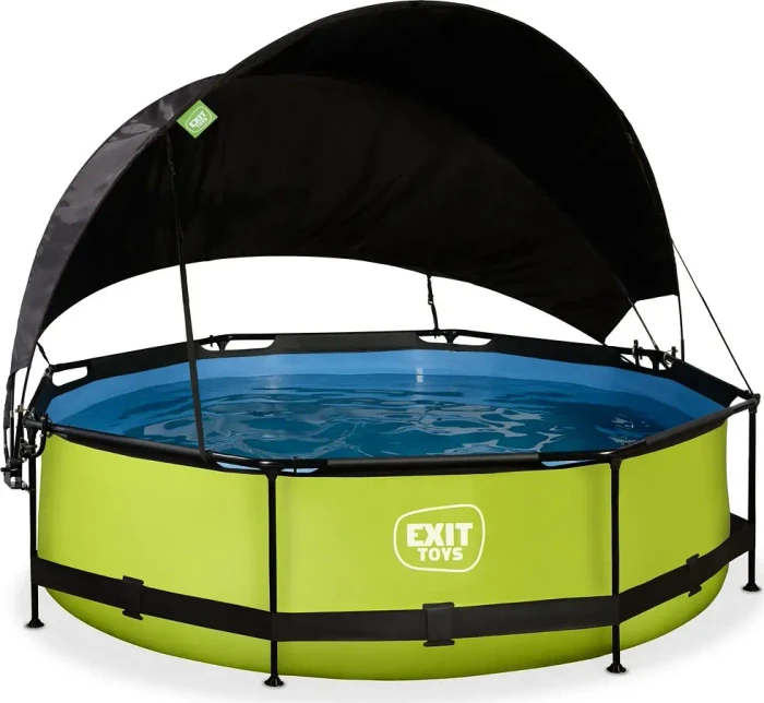 Exit Toys Lime Frame Pool mit Filterpumpe und Sonnenschutz rund 300x76cm