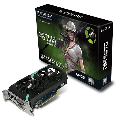 Sapphire Radeon HD 7870 GHz Edition, 2GB GDDR5, 2x DVI, HDMI, DP, lite retail