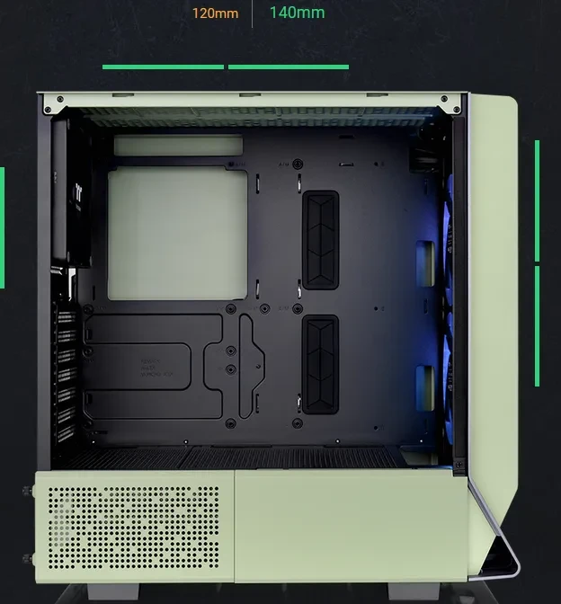 Thermaltake Ceres 300 TG ARGB Matcha Green, grün, Glasfenster