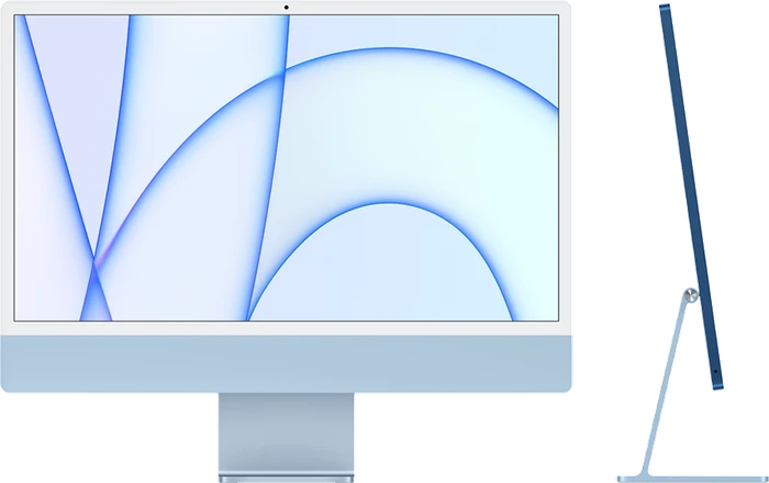 Apple iMac 24", blau, M1 - 8 Core CPU / 8 Core GPU, 16GB RAM, 1TB SSD, EN, 1Gb LAN [2021]