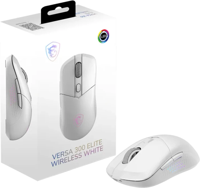 MSI Versa 300 Elite Wireless Gaming Mouse weiß, USB/Bluetooth