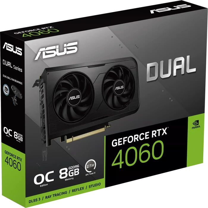 ASUS Dual GeForce RTX 4060 OC V3, DUAL-RTX4060-O8G-V3, 8GB GDDR6, HDMI, 3x DP
