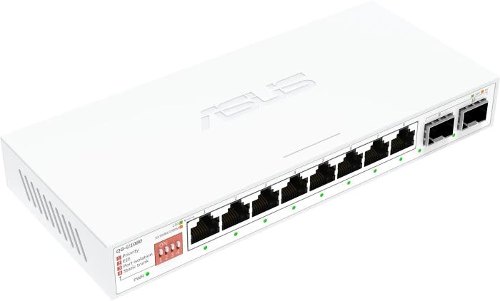 ASUS QG-U1080 Desktop 2.5G Switch, 8x RJ-45, 2x SFP+