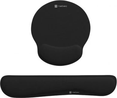 Natec Chimpunk 2-in-1 Ergonomisches Set Mauspad und Handgelenkauflage, schwarz